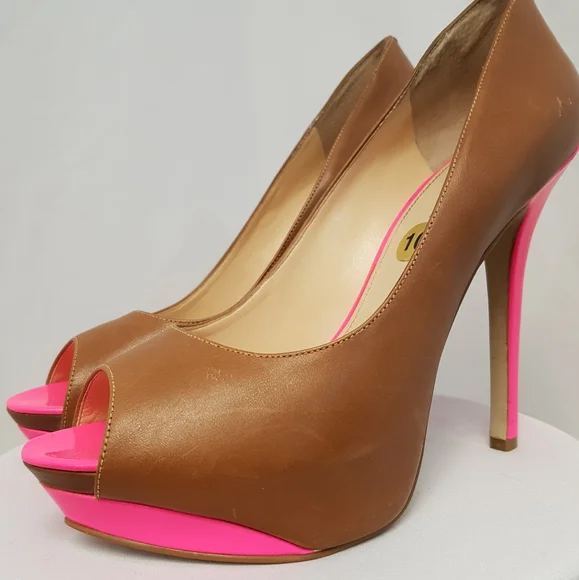 NWT, Enzo Angiolini peep toe stilletos. - Picture 2 of 12